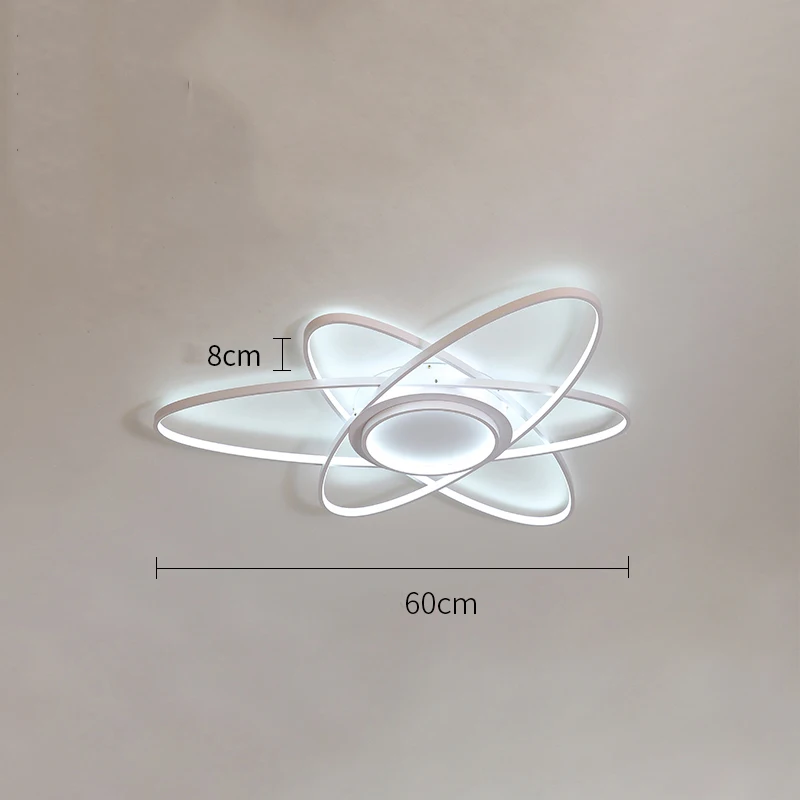 Modern LED living room ceiling lamp Nordic ceiling lights lighting home led lamp art hall bedroom Interior decoration hanging la - Цвет корпуса: White 60CM