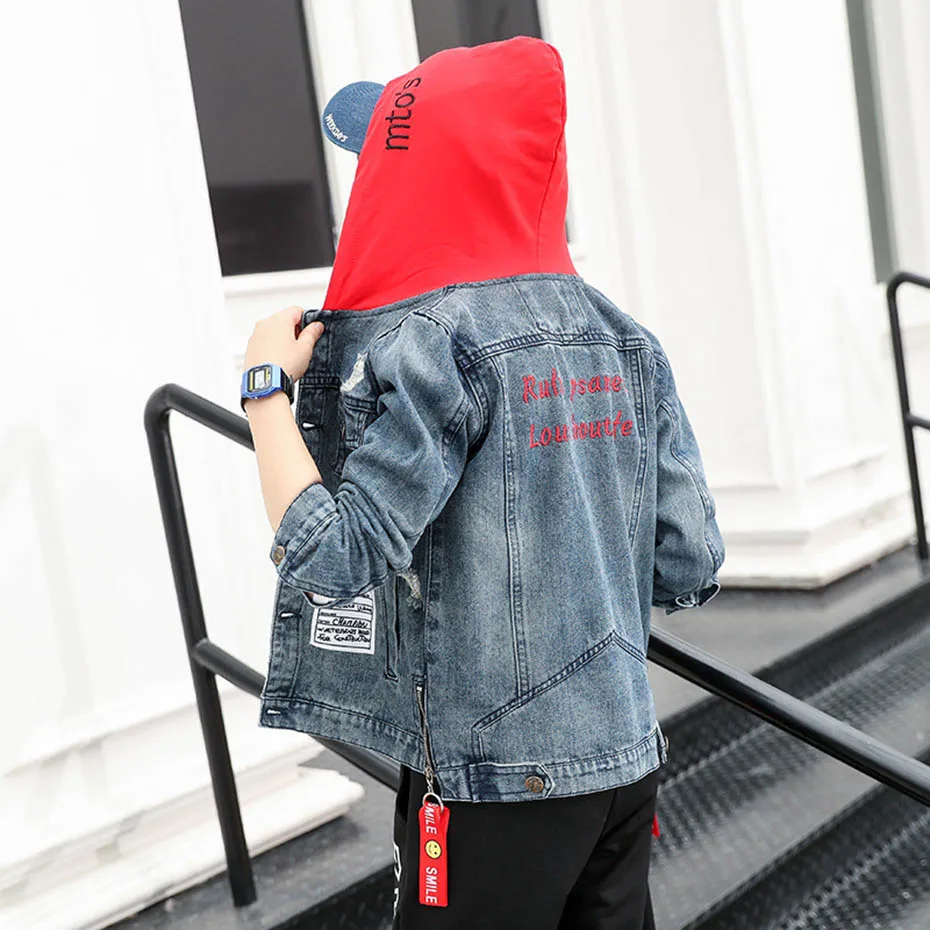 Jacket For Boy Letter Casual Boys Jackets With Zippers Mandarin Collar Outerwear For Children Autumn Casual Kids Clothes Boys