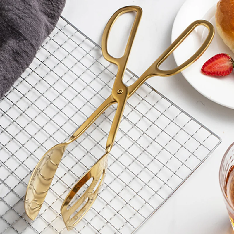 Buffet Tongs Stainless Steel Party Catering Serving Tongs Food Serving Cake Salad Bread Kitchen Baking Tools Clip
