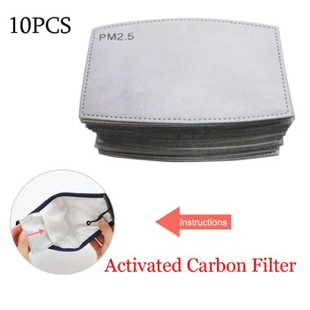 

10pcs PM2.5 Activated Carbon Filter Anti-fog Mouth Mask Anti Haze Face Mask Dustproof Mask Filter Cartridge dropshipping