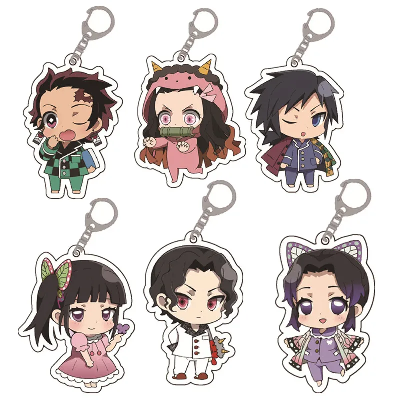 

2020 Anime Figurine Model Demon Slayer Kimetsu No Yaiba Figure Kamado Tanjirou Kamado Nezuko Figures Keychain Pendant Toys Gift
