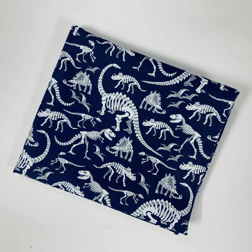 

Dinosaur Fossil Skeleton Patchwork PVC Acrylic Polyester Composite Waterproof Oxford Fabric Cloth DIY Tablecloth 145cm*91cm
