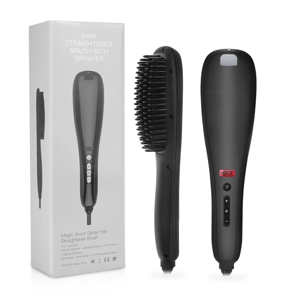 Прямая расческа для волос, выпрямитель для волос, выпрямитель для бороды, модный светодиодный дисплей, 110-220 В, 31 регулировка скорости, мужской объем