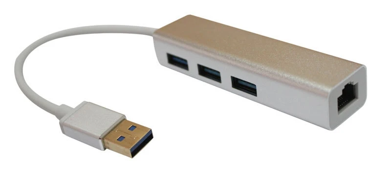 Usb3.0-поворот RJ45 проводной сетевой карты многофункциональный удлинитель концентратора 3 рта USB3.0 алюминиевый концентратор