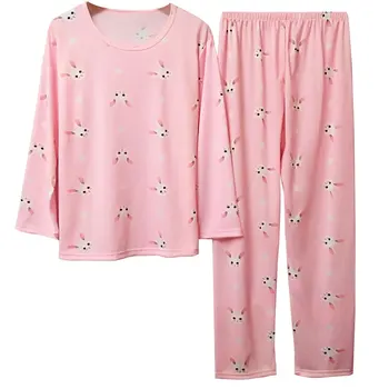 

Wholesale Pajamas Sets Spring Autumn Thin Carton Generation Women Long Sleepwear Suit Home Women Gift Female Sleepwear