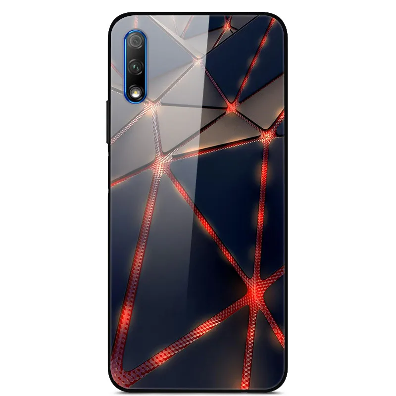Золотой Для huawei Honor 9X чехол, силиконовый бампер, жесткий, закаленное покрытие для huawei Honor 9X x9, китайская версия, стеклянный чехол Honor9X 9 X Funda - Цвет: Золотой