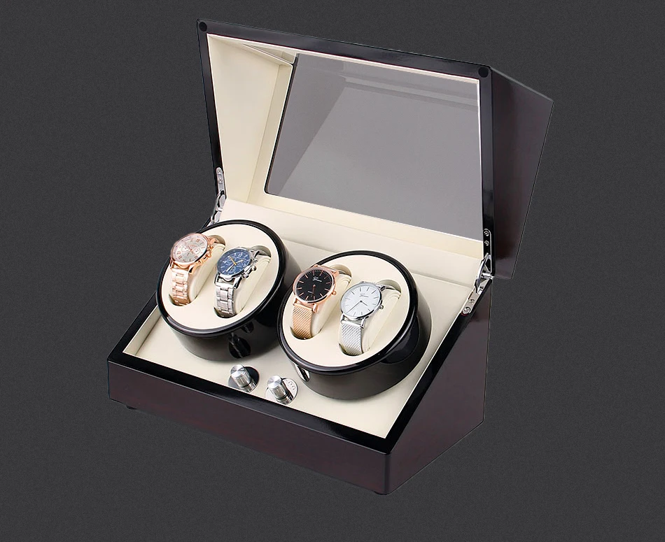 ONEON Автоматическая намотка часов с глянцевой краской часы обмотка Дисплей Чехол для хранения питание от японского двигателя экстремально тихий