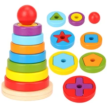New Cheap Reaction puzzle game Kids Toys Rainbow pyramid Nesting Stacking Baby Shape Games Toy For Children DIY Birthday Present New Cheap Reaction puzzle game Kids Toys Rainbow pyramid Nesting Stacking Baby Shape Games Toy For Children DIY Birthday Present