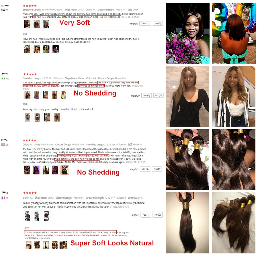 Human Hair Bundles With Closure Straight Hair Bundles With Closure Brazilian Hair Weave Bundles With Closure RUIYU Non-Remy Hair