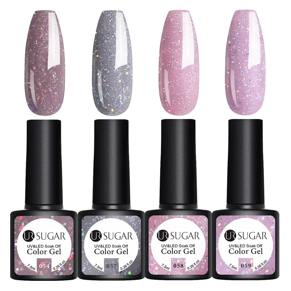 4pcs Ur Sugar набор для ногтей 26 шт. набор гель-лаков для ногтей комплект УФ-светодиодный светильник для маникюра отмачиваемый Гель-лак набор для дизайна ногтей сушилка машина инструмент - Цвет: 4pcs