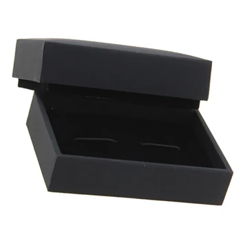 

Black Paper Gifts Box for Cufflinks Tie Clip Storage Holder Case Soft Velvet Pad Lining