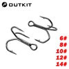 OUTKIT High Quality 5pcs/box New Design 4xStrengthen Steel Alloy Sharp Lure Treble Hook 6-14#Fishing Tackle Hook Fishing Box ► Photo 1/6