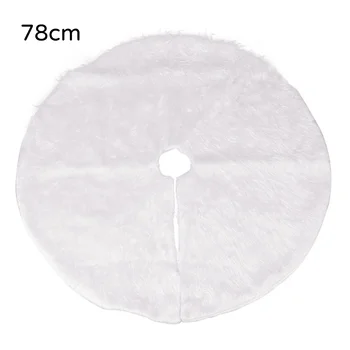 

90/78cm Christmas Plush Tree Skirt Pure White Long Hairy Christmas Tree Skirt Hotel Shopping Mall Home Christmas Decoration