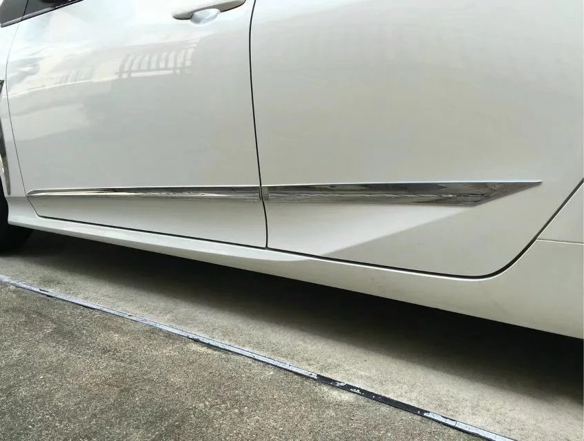 Для Toyota Prius PHV автомобильный Стайлинг крышка детектор ABS Хромированная боковая Нижняя дверь отделка рамка наклейка полоса литье 4 шт