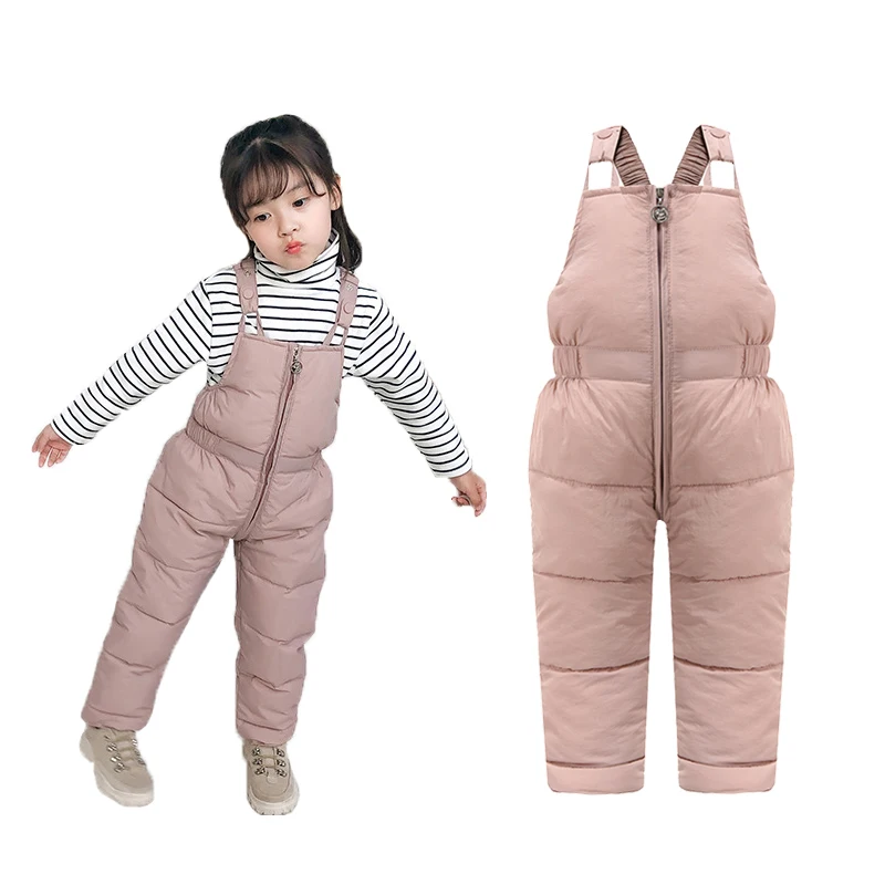 Children winter overalls toddler girls & boys winter jumpsuits children thick warm pants kids overalls for boys 1-5 years