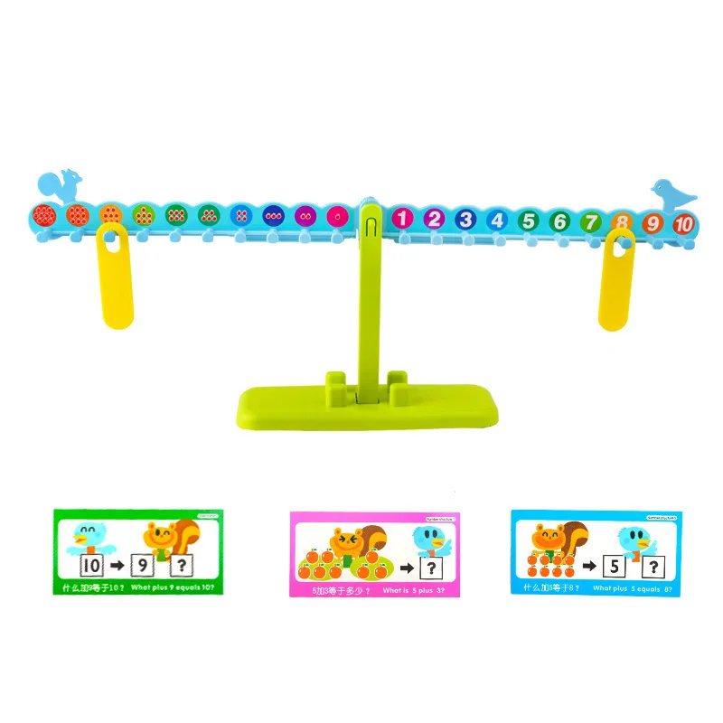 

Xiaoguaidan with Numbers Balance Educational Mathematics Balance Tabletop Game Early Education Toy Educational Arithmetic Balanc