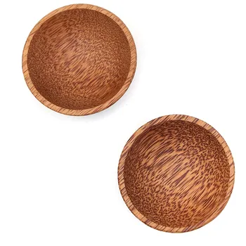 

Natural Coconut wood Bowl oil Bowl Wooden Sauce Dressing Bowl Creative Coconut wood Baby food supplement bowl