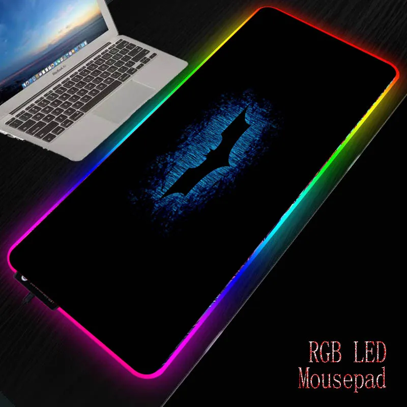 

XGZ Batman Logo Large LED Light RGB Waterproof Gaming Mouse Pad USB Wired Gamer Mousepad Mice Mat 7 Dazzle Colors for Computer