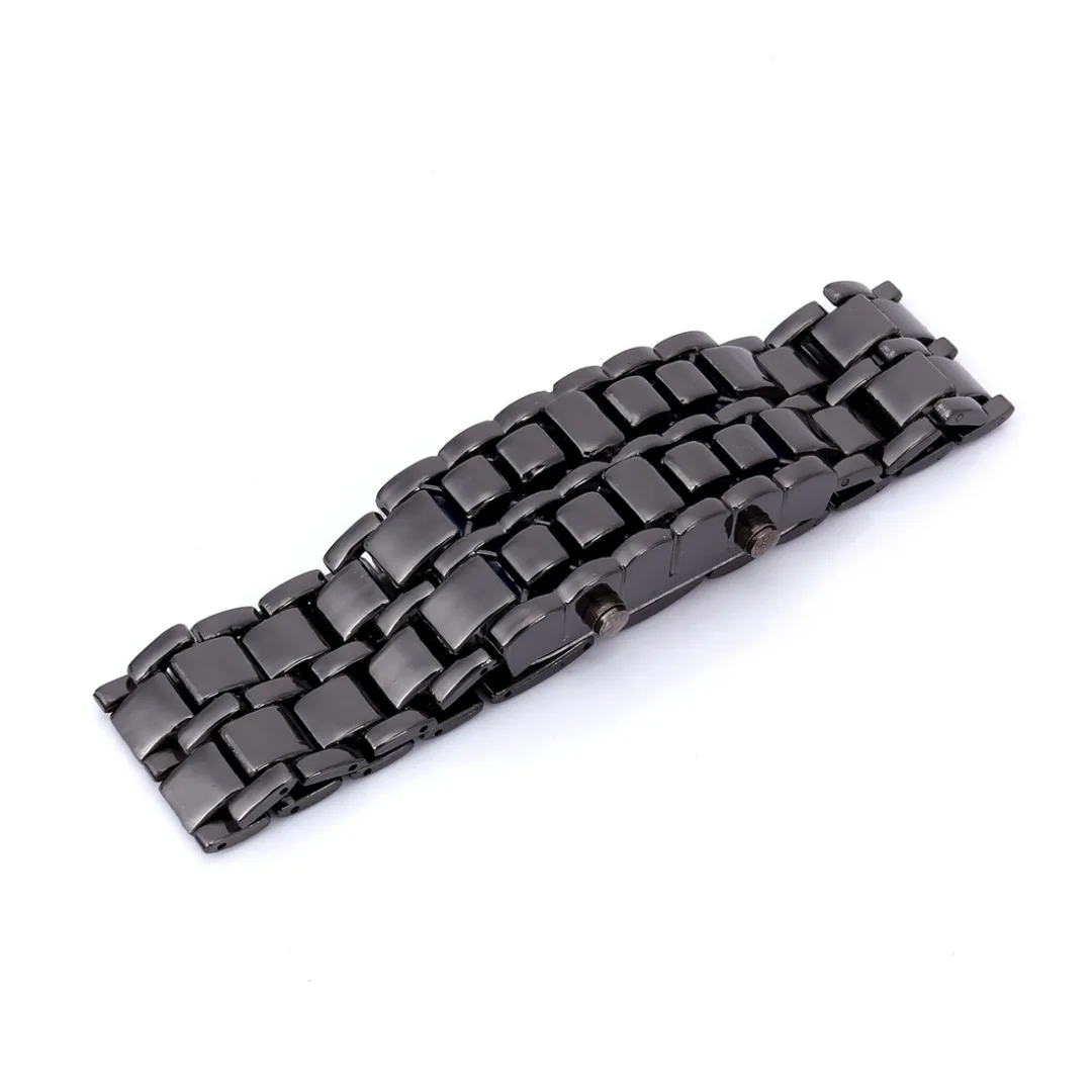 Lava Iron Samurai Men's Watch Luxury Stainless Steel Band LED Watches Date Hour Punk Bracelet Sport Wristwatches reloj hombre