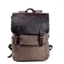 Retro school backpack school bag large capacity computer bag 15.6-inch business trip hiking backpack