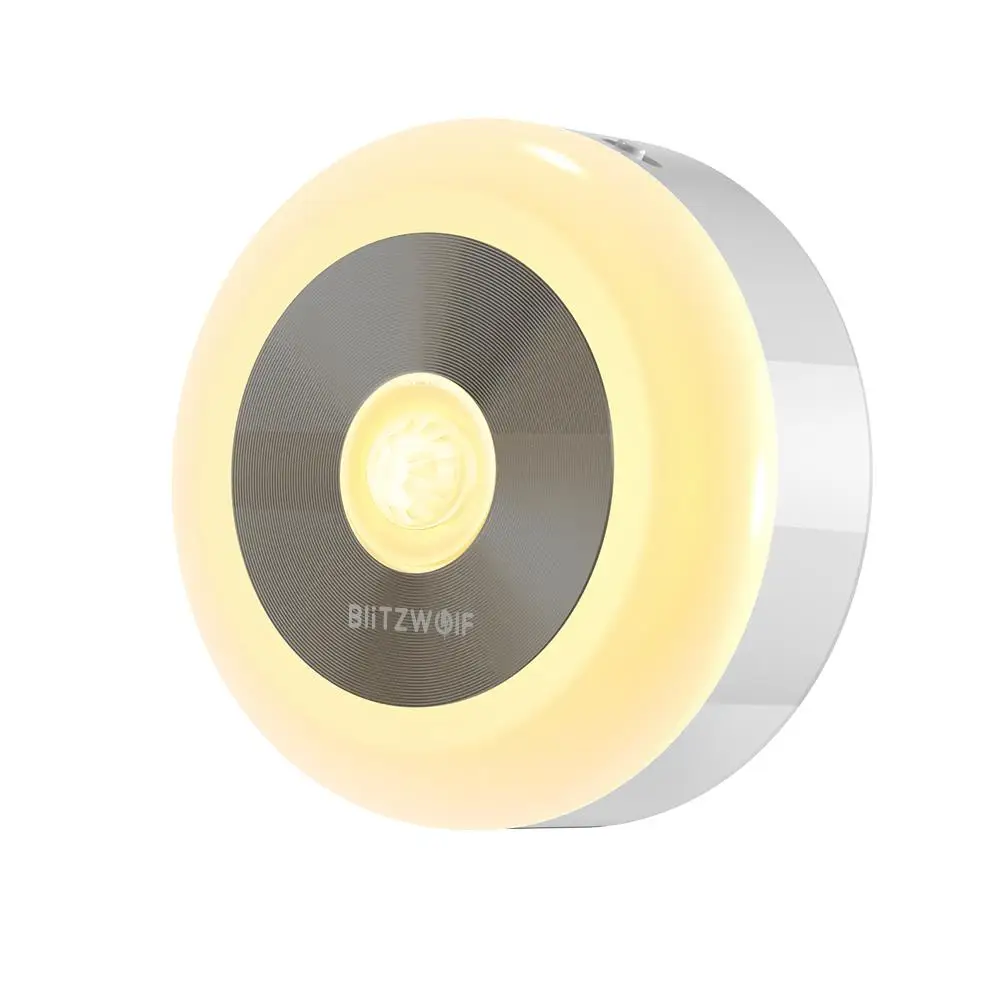 BlitzWolf BW-LT15, умный контроль, ночные светильники, светодиодный инфракрасный датчик движения PIR, 3000 K, цветовая температура, угол освещения 120 градусов - Цвет: Белый
