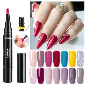 

LEMOOC Nail Gel Pen Sparkling And Solid Color Glitter Nail Gel Polish Soak Off Hybrid UV LED Nail Art Paint Gel