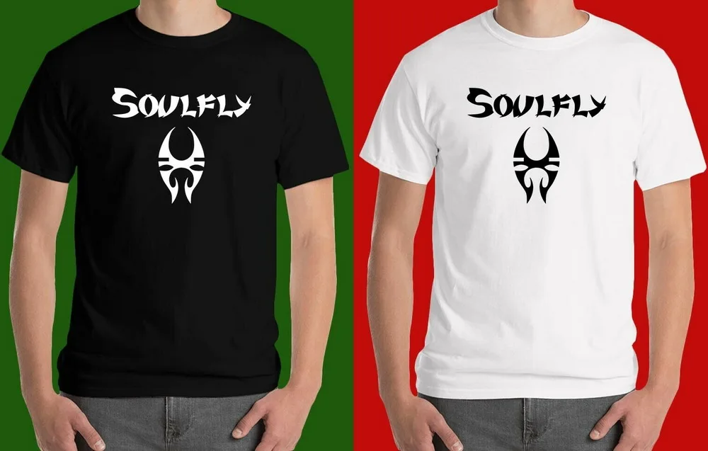New Soulfly Logo Metal Rock Band Men'S T-Shirt Black White B Summer Style Tee Shirt |