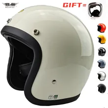 Tt & co fibra de vidro capacete da motocicleta do vintage sem viseira len 3/4 rosto aberto peso leve casca 500tx series