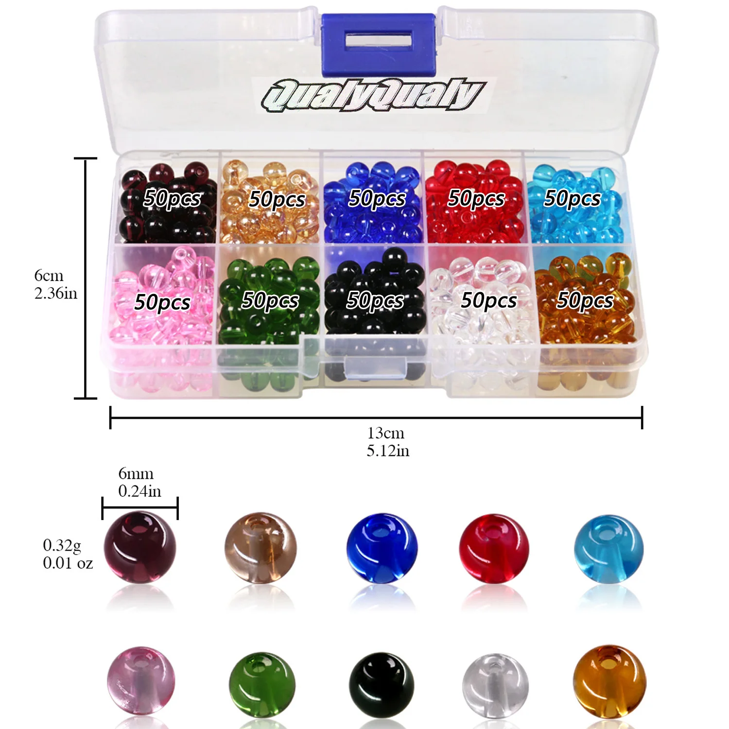 Pony Beads Fish Patternfishing Beads 6mm-8mm Mixed Color Carolina Rigs Kit  - 200/500pcs Bass Tackle