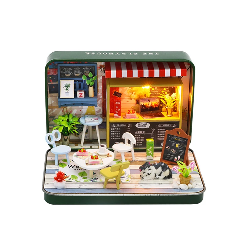 

DIY Box Theatre Dollhouse Handmade Miniature Doll House Model Furnitures Assemble Kits House Toy for Children Xmas Birthday Gift