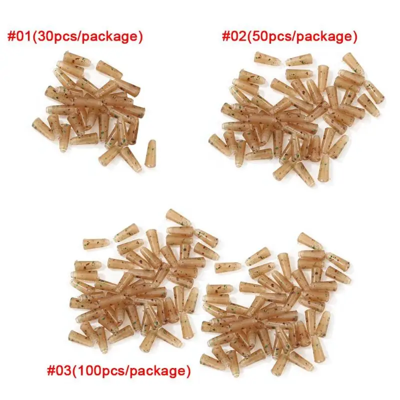 

30/50/100PCS Terminal Carp Fishing Rubber Anti Tangle Sleeves Connect Fish Hook Carp Fishing Tackle Accessories 2019