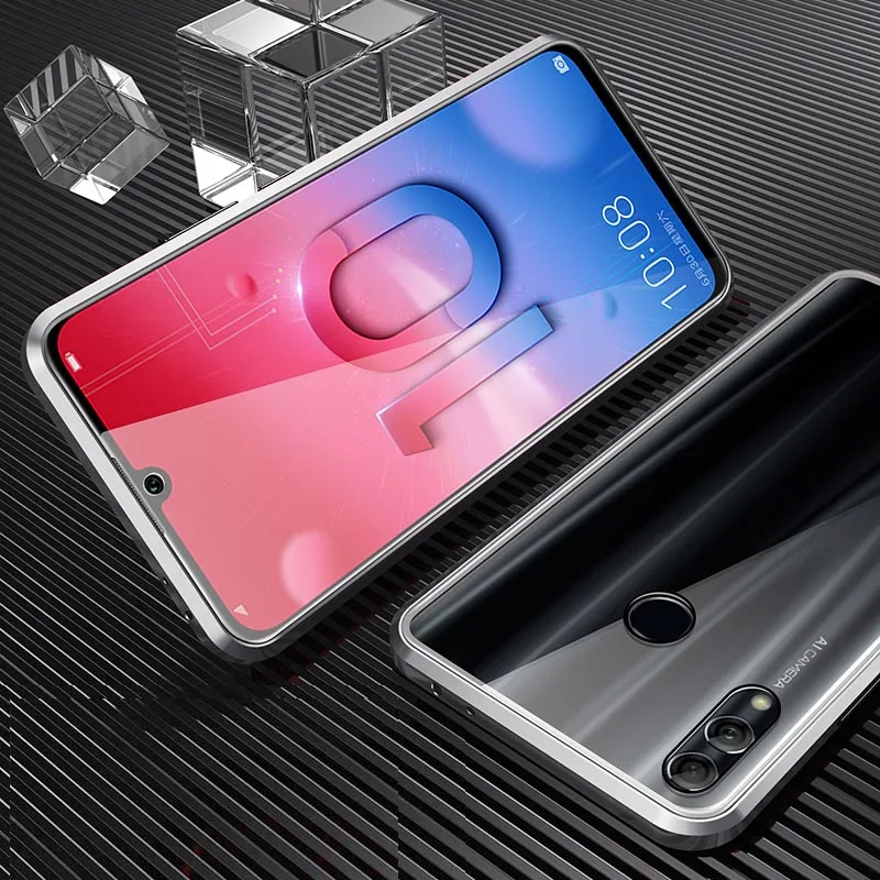 Магнитный адсорбционный чехол для телефона huawei Honor 10 Lite, закаленное стекло, передняя и задняя стеклянная металлическая крышка для huawei P Smart