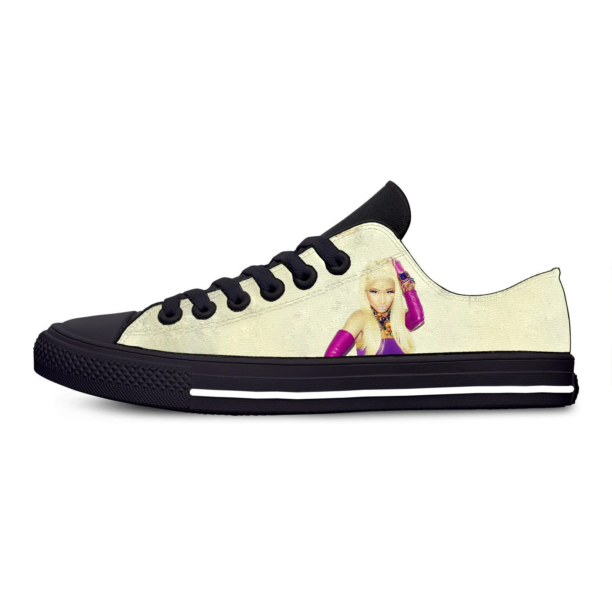 Best Hip Hop Singer Nicki Minaj Hot Cool Fashion Casual Canvas Shoes Low Top Breathable Lightweight Sneakers 3D Print For Men Women
