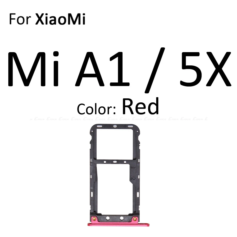 Карта Micro SD Sim карты слот, разъем для лотка адаптер Коннектор кард-ридера для Xiaomi Mi 8 Lite A1 5X контейнер держатель Запчасти для авто - Цвет: For Mi A1 Red