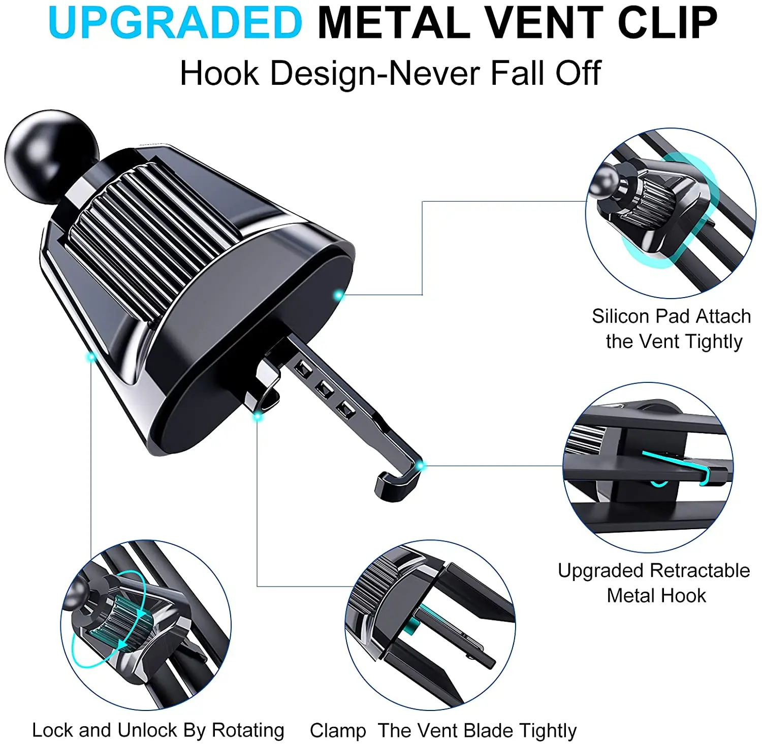 EWA-아이폰 14/12/13/프로/12 맥스/12 미니/12 와 호환되는 마그네틱 카 마운트, 강력한 자석 에어 벤트 폰 홀더