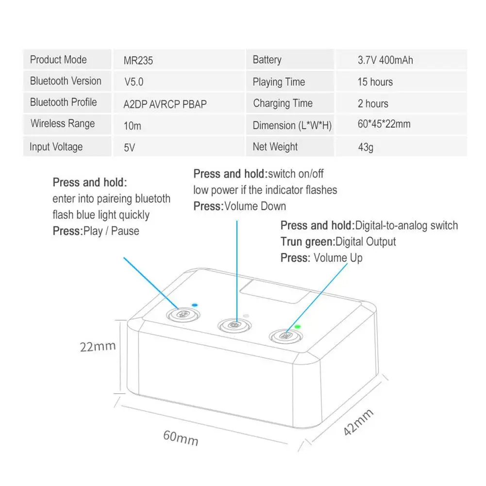 MR235PRO Bluetooth 5,0 аудио RCA приемник 3,5 мм разъем Aux HD беспроводной музыкальный адаптер для ТВ автомобиля цифровой волоконный аудио приемник 5,0