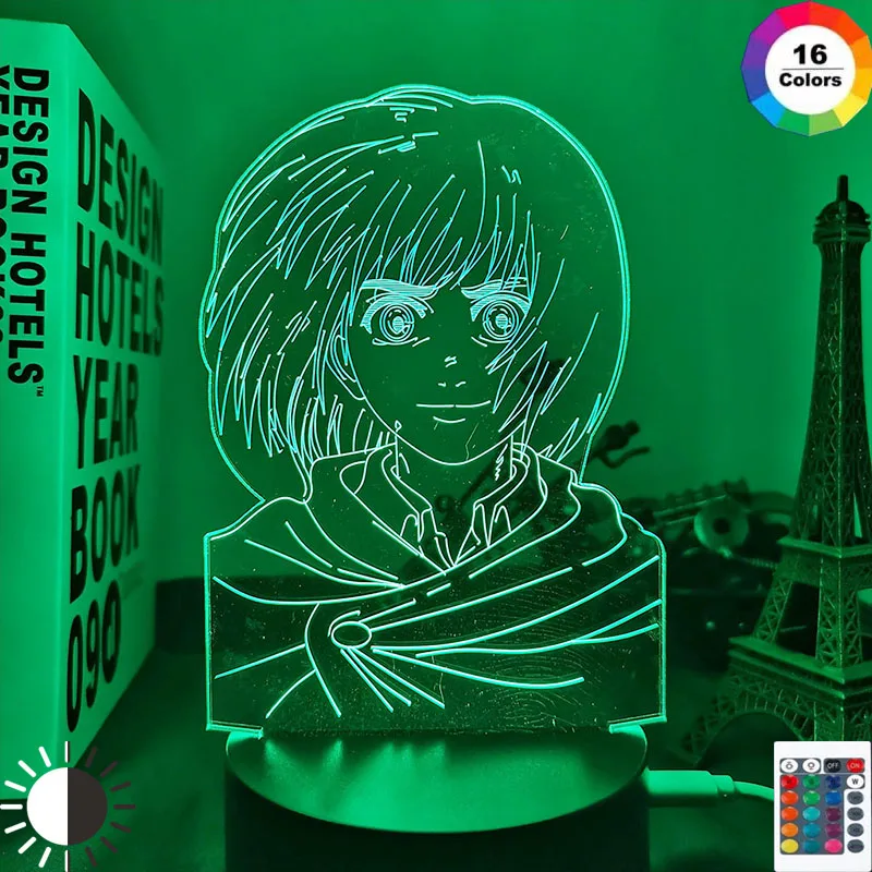 

Anime Attack on Titan 3d Lamp Armin Arlert Light for Bedroom Decoration Kids Gift Attack on Titan LED Night Light Armin Arlert