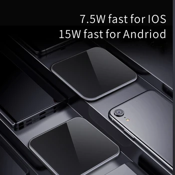 

Ultra-Thin Aluminum Alloy Square 15W Qi Fast Wireless Charger for iPhone X Samsung S10 Huawei Mate 20 Pro