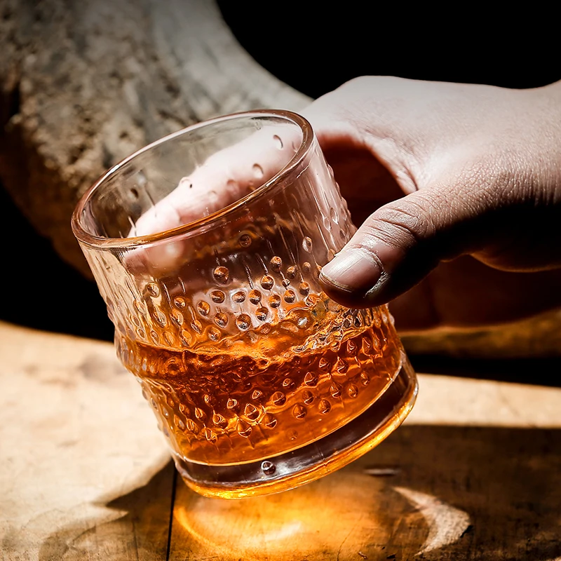 Bicchiere da Whisky con Porta Sigari 340ml Bicchiere in Cristallo Vecchio Stile,Adatto per Whisky Scotch Birra Vino,1pcs 