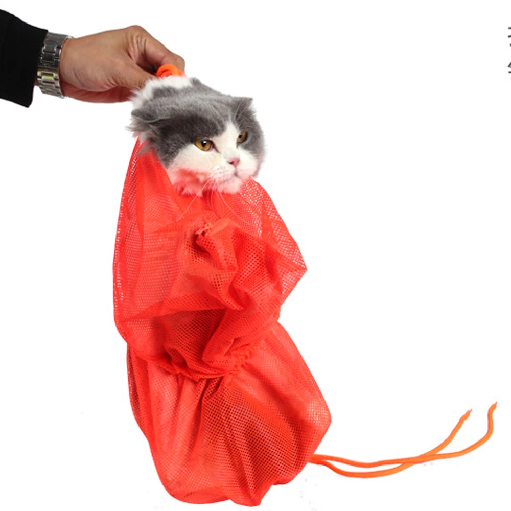 Сетчатый банный мешок для ухода за кошками регулируемые моющие сумки домашних