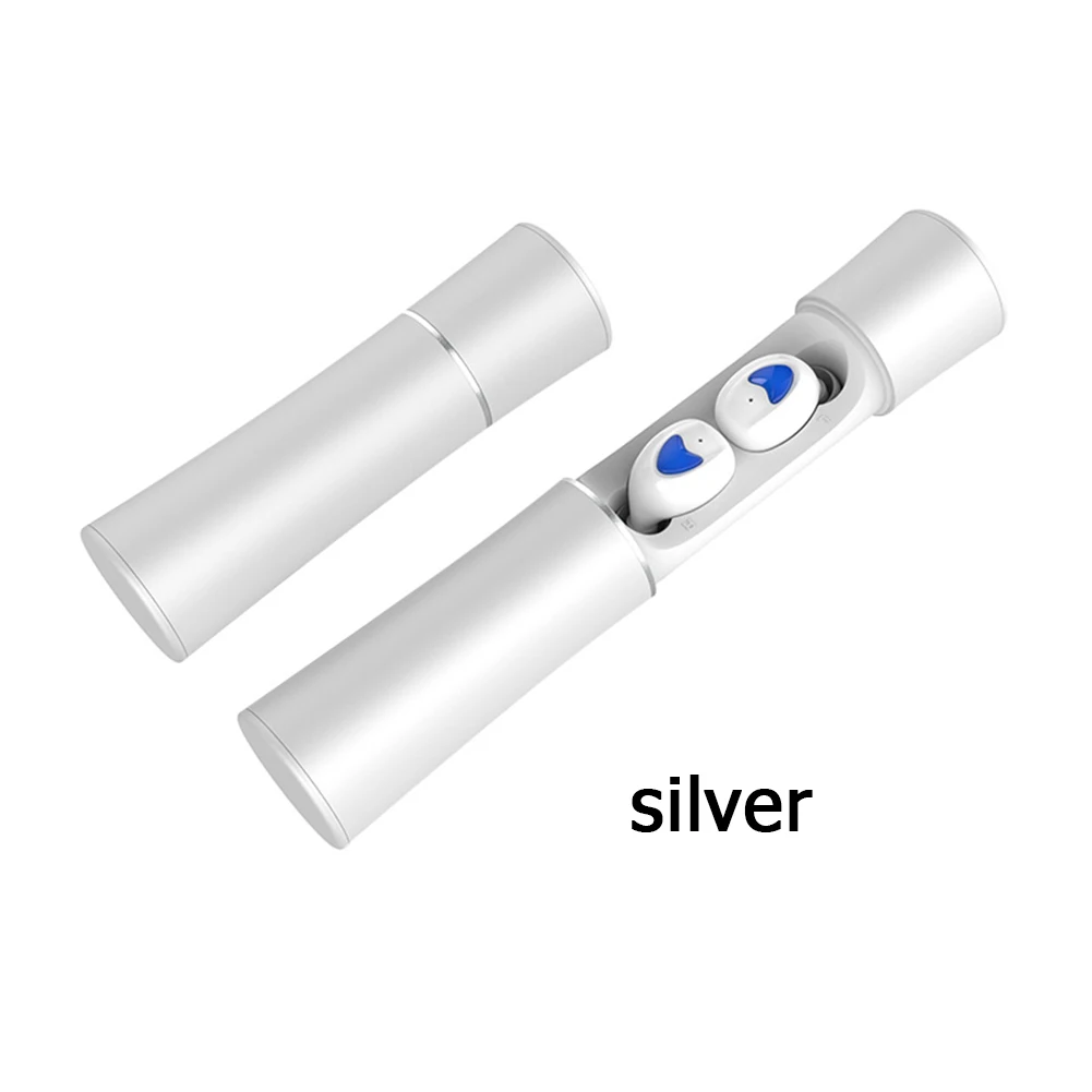 Серебристый TW20 беспроводные Bluetooth наушники TWS 5,0 наушники гарнитура Hands-Бесплатные наушники глубокий бас с CVC8.0 шумоподавление - Цвет: Серебристый