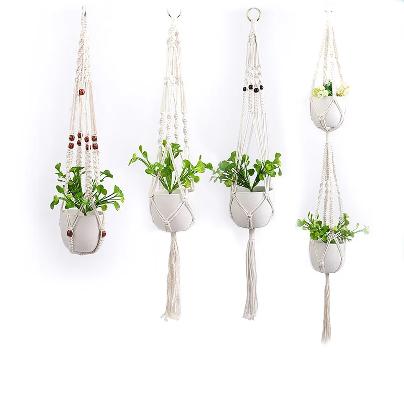 

Handmade Macrame Plant Hanger Flower /pot Hanger for Wall Decoration Countyard Garden Outdoor Decor Balcony Decorations