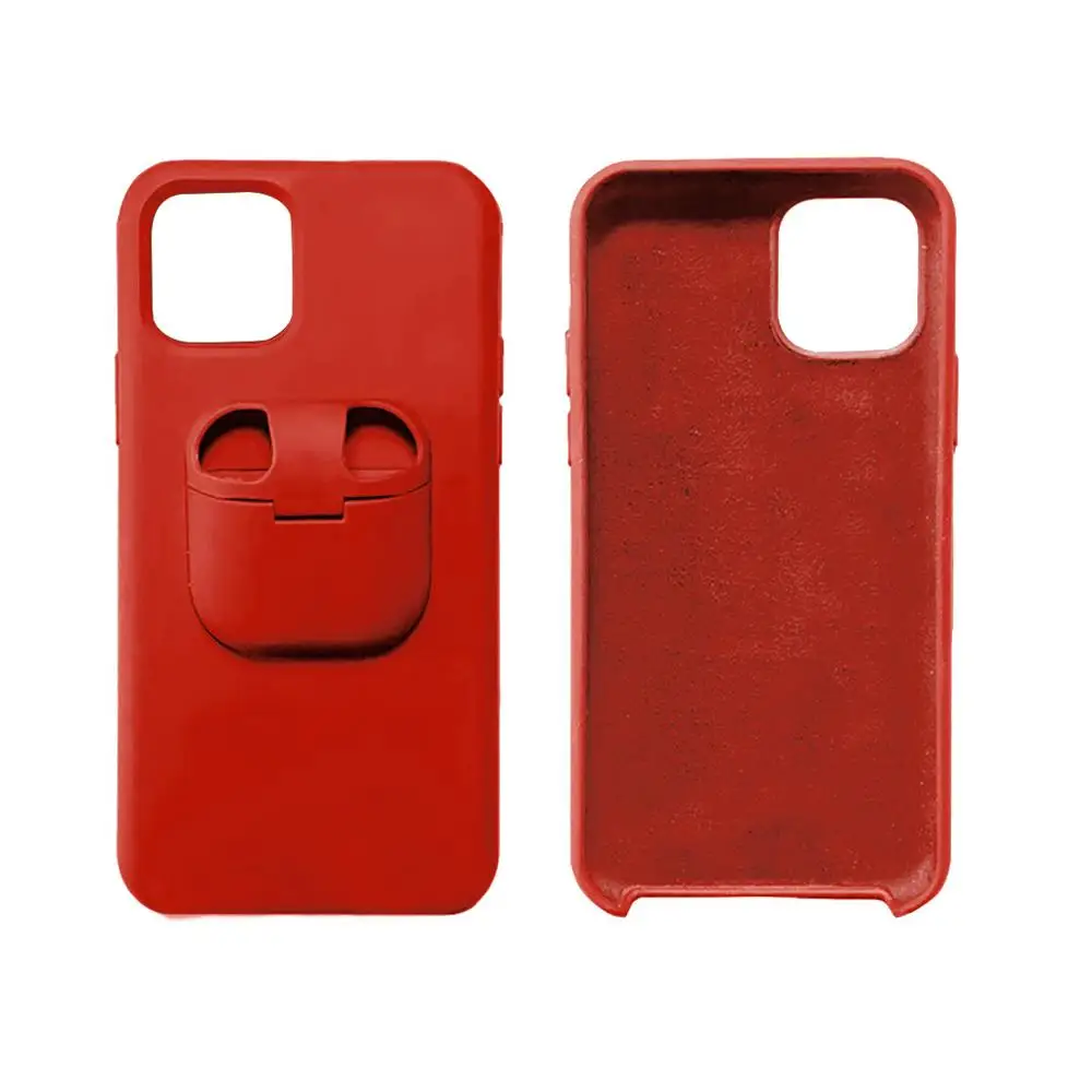 Liquid Silicone Phone Case for IPhones 11 Pro Case Xs Max XR X 6 7 8 Plus Funda 2 In 1 Unqiue AirPods Case Holder Earphone Cover