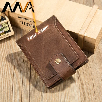 

MVA Short Purse Men Leather Wallet Man Genuine Leather Fashion Vintage Men Wallet With Coin Pocket Engraving Wallets Cards 7325