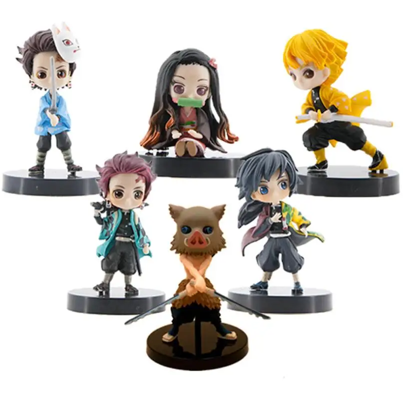 3 шт./компл. демон убийца qposket фигурки Nezuko Zenitsu Tanjirou Giyuu Inosuk Kimetsu без Yaiba модель Фигурка Игрушки