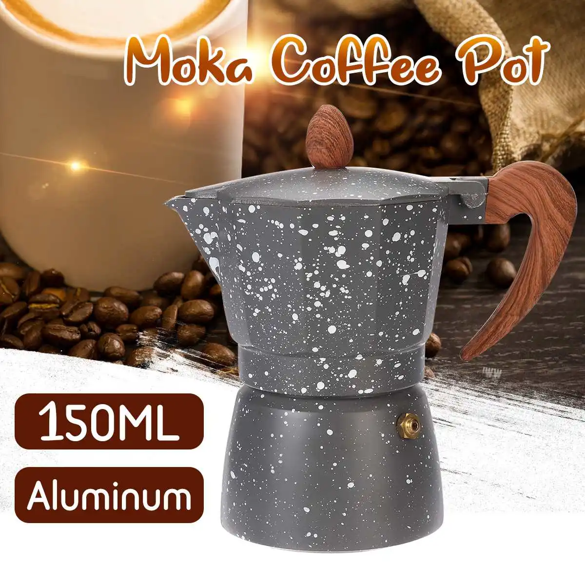 

150ml Mocha Latte Coffee Maker Italian Moka Espresso Cafeteira Percolator Pot 3cup Stovetop Coffee Maker