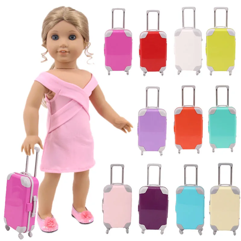 Doll Color Pattern Suitcase Fit 18 Inch American Doll 40-43cm Born Baby ...