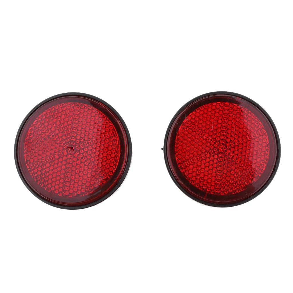 

2 Pair 2 inch 55mm Round Reflector, Side Marker Light Shell for Motorcycle ATV Scooter Dirt Bike - Red