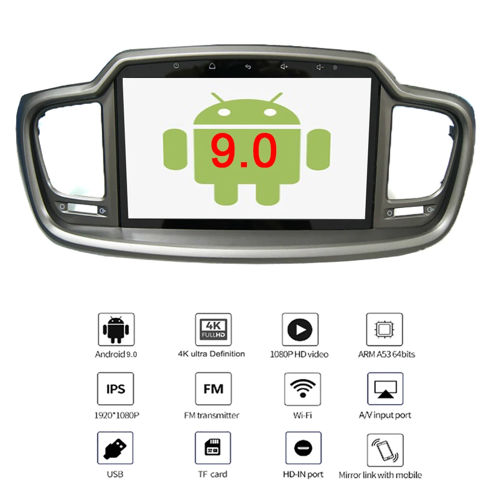 YAZH 8," ips экран Android 9,0 пирог автомобиля стерео gps для KIA Sorento с Bluetooth 5,0/зеркальная связь/Carplay/SWC/rom 32G
