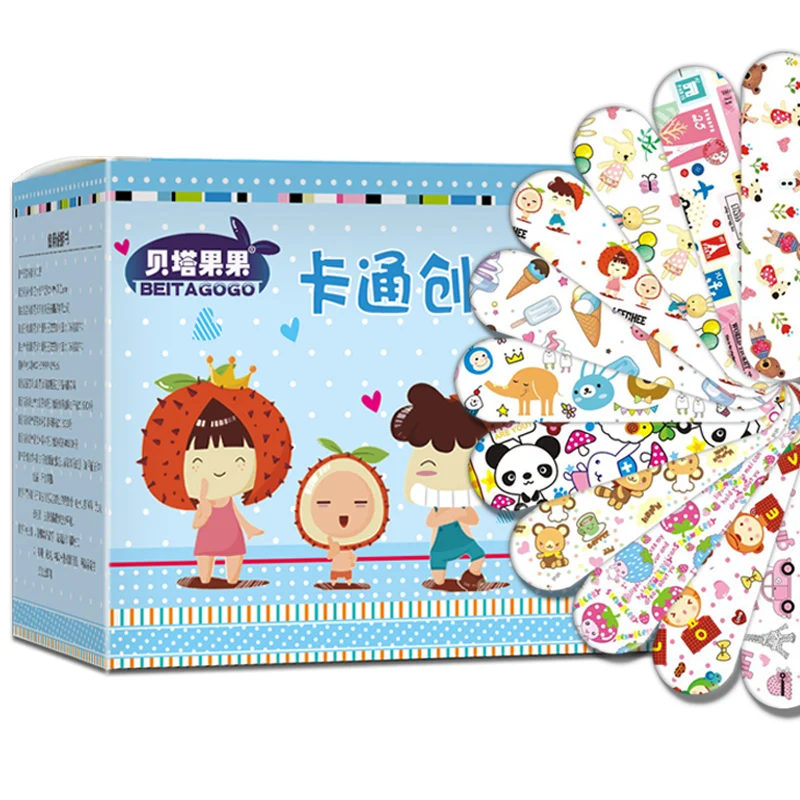 

120Pcs/Set Cartoon Bandages Adhesive Bandages Wound Plaster First Aid Hemostasis Band Aid Sterile Stickers for Children Kids